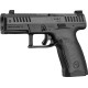 CZ P-10C 9mm, 4" Ported Barrel, Black, Optics Ready, Contrast 3 Dot, 2x15rd Mags