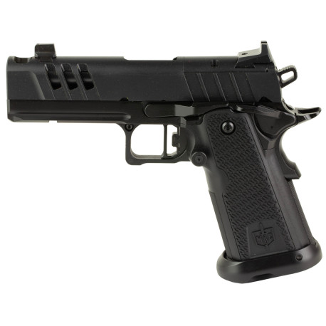 Military Arms MAC 9 9mm, 4.25" Comp Barrel, QPD Finish, Black, Target Crown, AOS Optics Cut, Blade Front, Adj Rear, 2x17rd