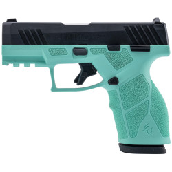 Taurus GX2 9mm, 3.37" Stainless Barrel, Black Serrated Slide, Cyan Frame Picatinny Rail, 13rd