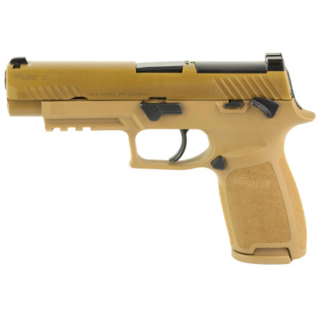 Sig P320F M17 9mm, 4.7" Barrel, Coyote PVD, Manual Safety, Night Sights, Optics Ready, 1x17rd, 2x21rd Mags