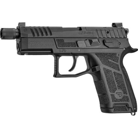 CZ P-09 C Nocturne 9mm, 4.5" Threaded Barrel, Black, Optic Ready, 17rd