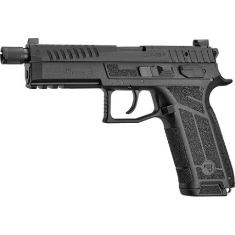 CZ P-09 F Nocturne 9mm, 5.3" Threaded Barrel, Black, Optic Ready, 21rd