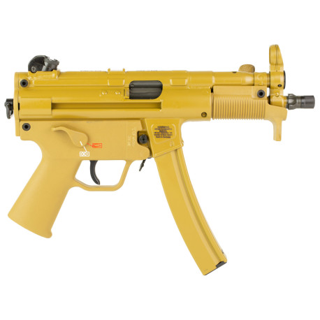 HK SP5K-PDW 9mm, 5.83" Threaded Barrel, Flat Dark Earth, Steel Frame, 30rd