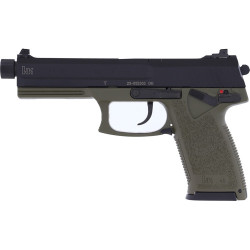 HK MK23 45 ACP, 5.87" Threaded Barrel, Green Frame, Black Slide, 12rd