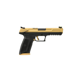 Ruger 57 TALO Exclusive 5.7x28mm, 4.94" Barrel, Gold Slide/Trigger, Black Frame, 20rd