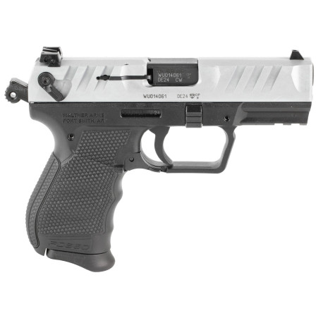 Walther PDP 380 ACP, 3.7" Barrel, Black Frame, Nickel Slide, Manual Safety, 9rd